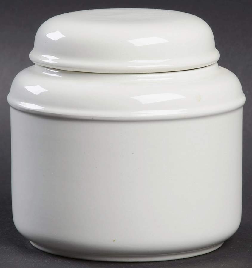 White Ice Sugar Bowl & Lid by J & G Meakin-1