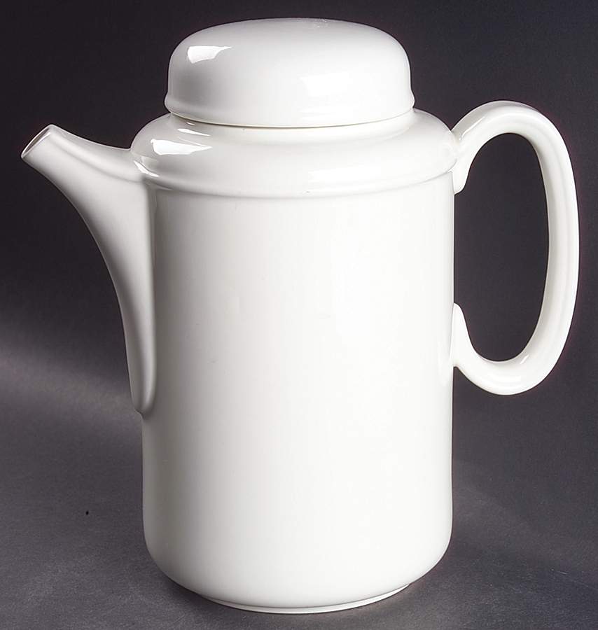 White Ice Coffee Pot & Lid by J & G Meakin-1