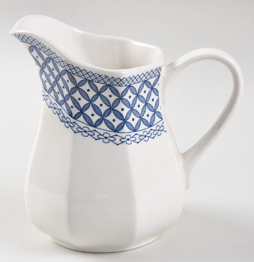 Wicker Blue Creamer by J & G Meakin-1