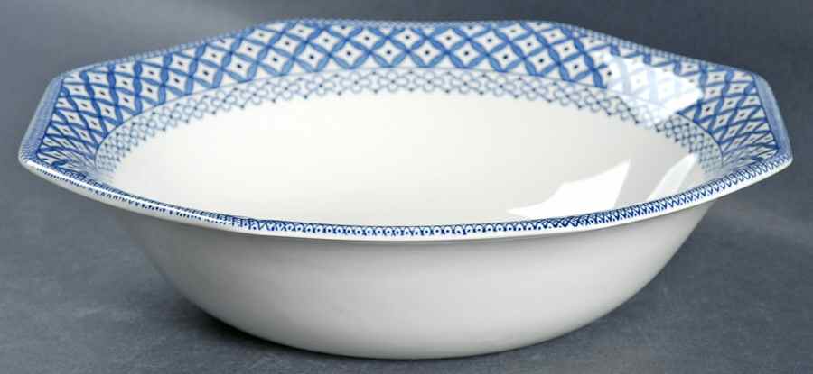 Wicker Blue 8" Round Vegetable Bowl by J & G Meakin-1