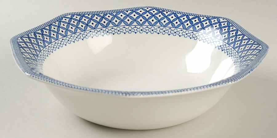Wicker Blue 8" Round Vegetable Bowl by J & G Meakin-1