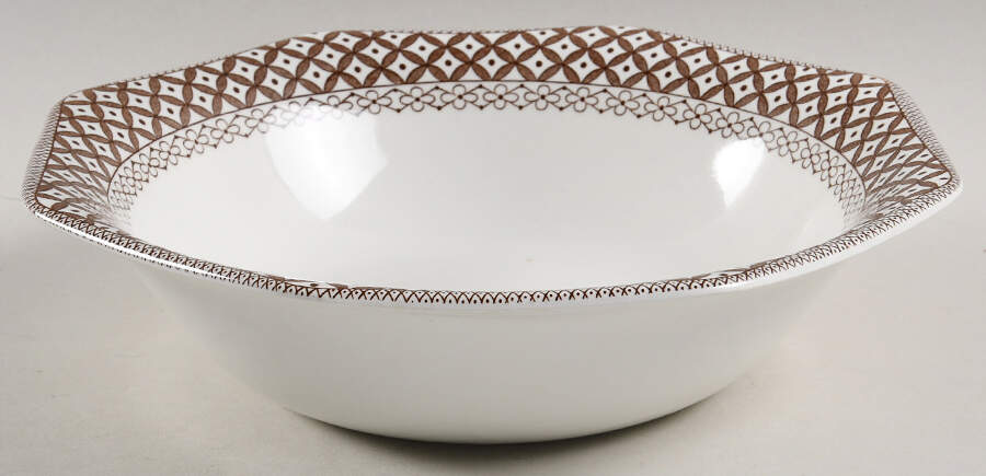 Wicker Brown 8" Octagonal Vegetable Bowl by J & G Meakin-1