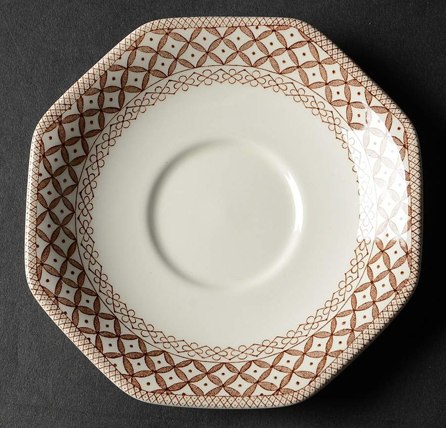 Wicker Brown Saucer by J & G Meakin-1