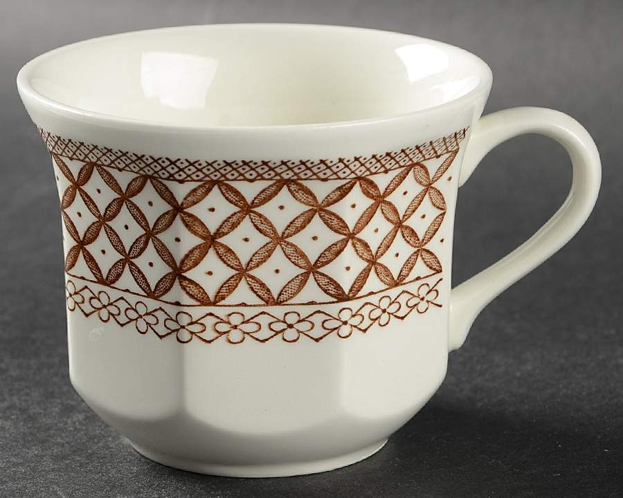 Wicker Brown Flat Cup by J & G Meakin-1