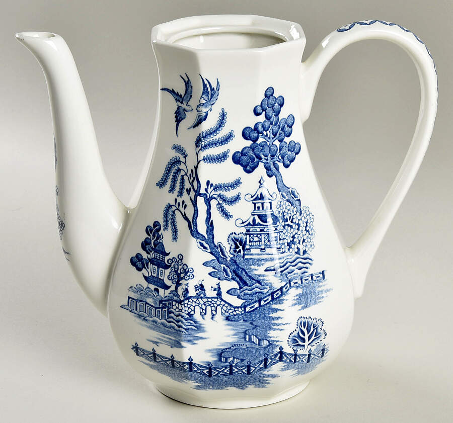 Willow Blue Coffee Pot No Lid by J & G Meakin-1