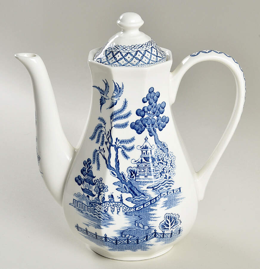 Willow Blue Coffee Pot & Lid by J & G Meakin-1