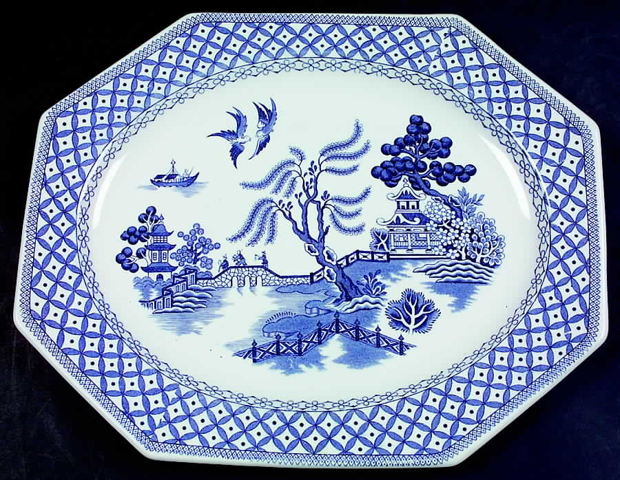 Willow Blue 14" Oval Serving Platter by J & G Meakin-1