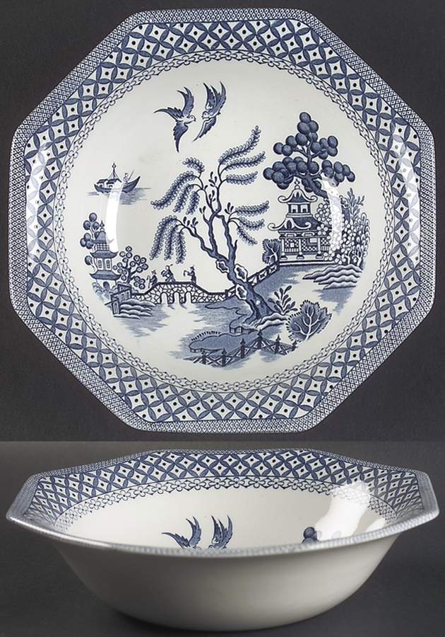 Willow Blue 8" Round Vegetable Bowl by J & G Meakin-1