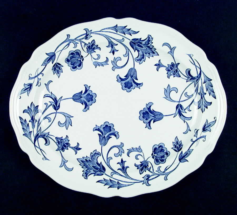 Windsong Blue 12" Oval Serving Platter by J & G Meakin-1