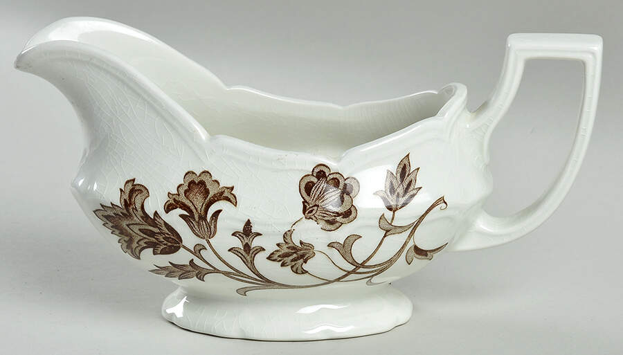 Windsong Dark Brown Gravy Boat by J & G Meakin-1