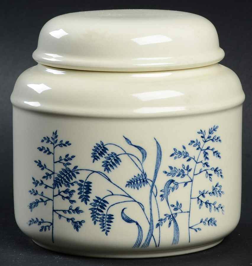Windswept Blue Sugar Bowl & Lid by J & G Meakin-1