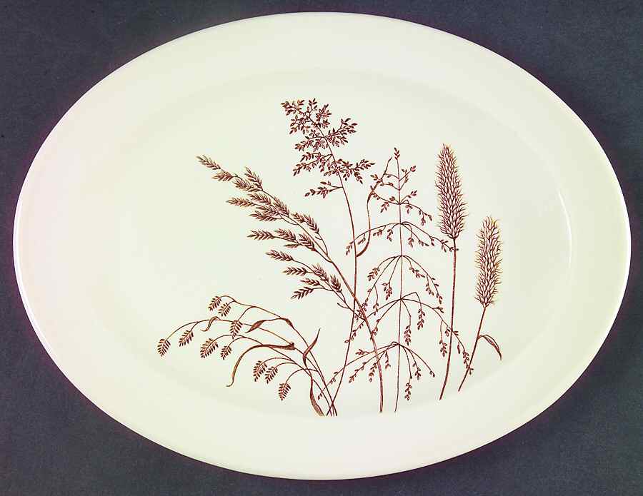 Windswept Brown 12" Oval Serving Platter by J & G Meakin-1