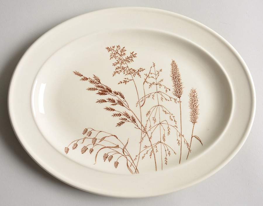 Windswept Brown 11" Oval Serving Platter by J & G Meakin-1
