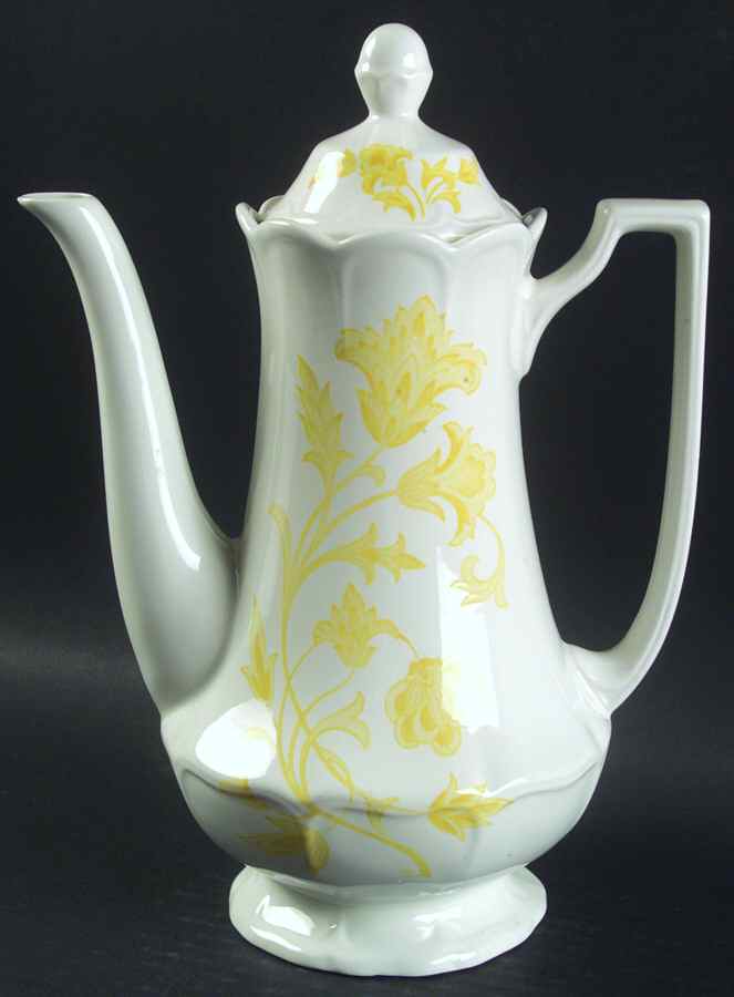 Windsong Yellow Coffee Pot & Lid by J & G Meakin-1