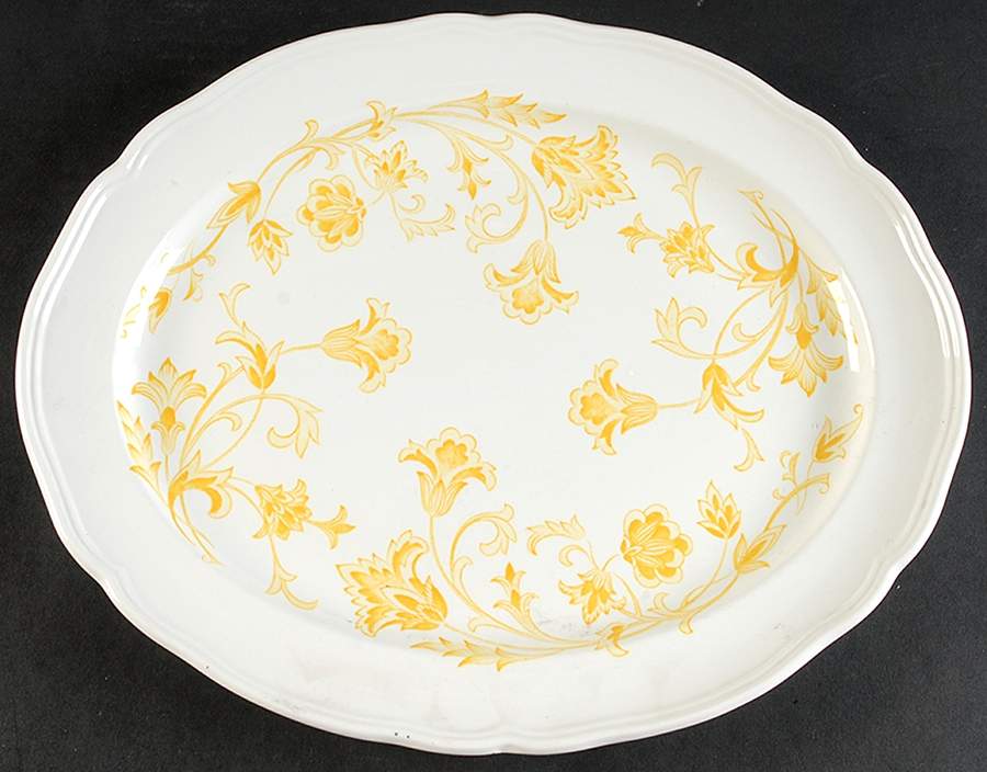 Windsong Yellow 14" Oval Serving Platter by J & G Meakin-1