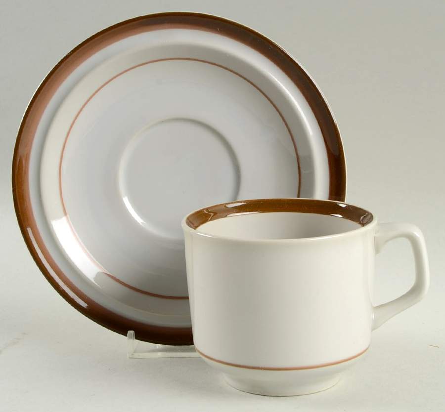 Brown Monterrey Flat Cup & Saucer Set by Service Merchandise Inc-1