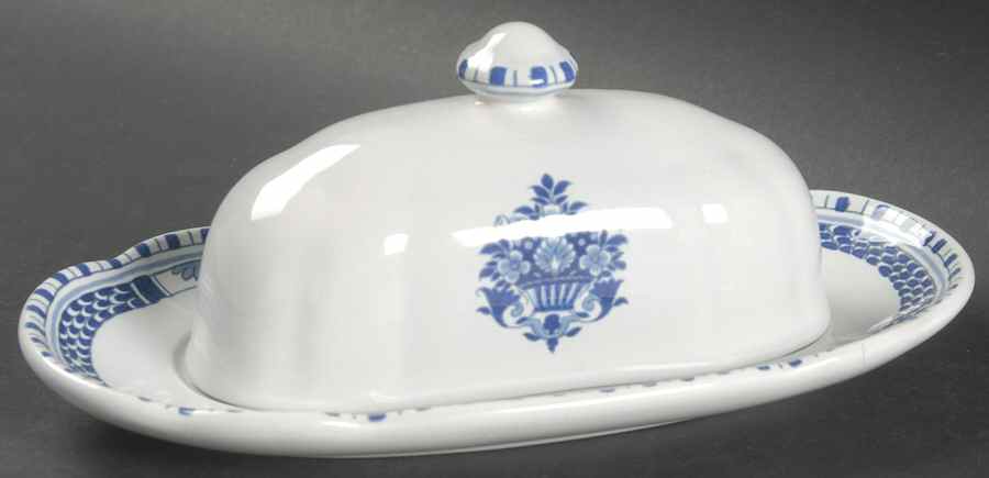 Antique Blue 1/4 Lb Covered Butter by Metlox - Poppytrail - Vernon-1