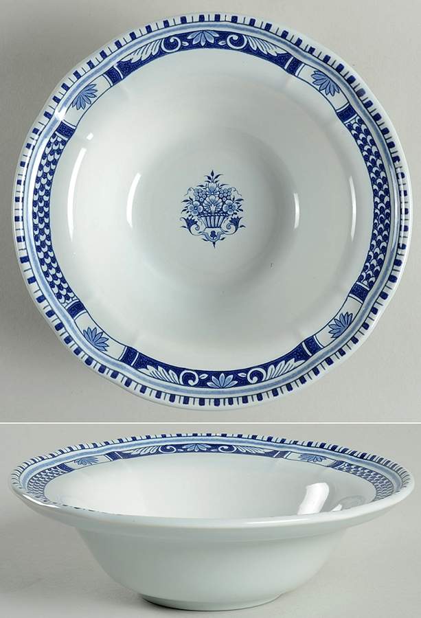 Antique Blue Rim Cereal Bowl by Metlox - Poppytrail - Vernon-1