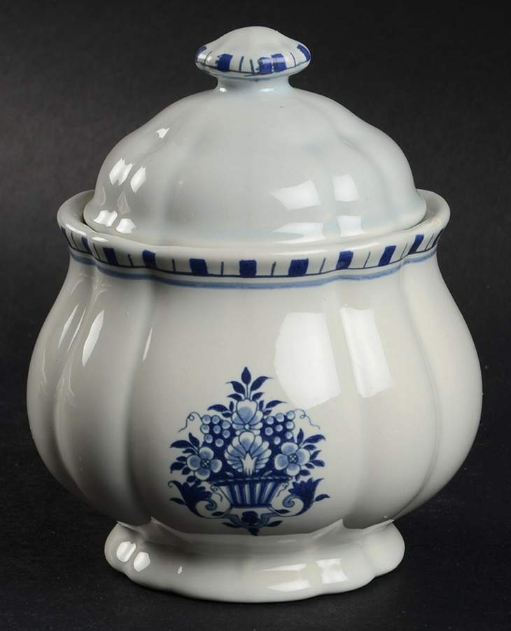 Antique Blue Sugar Bowl & Lid by Metlox - Poppytrail - Vernon-1