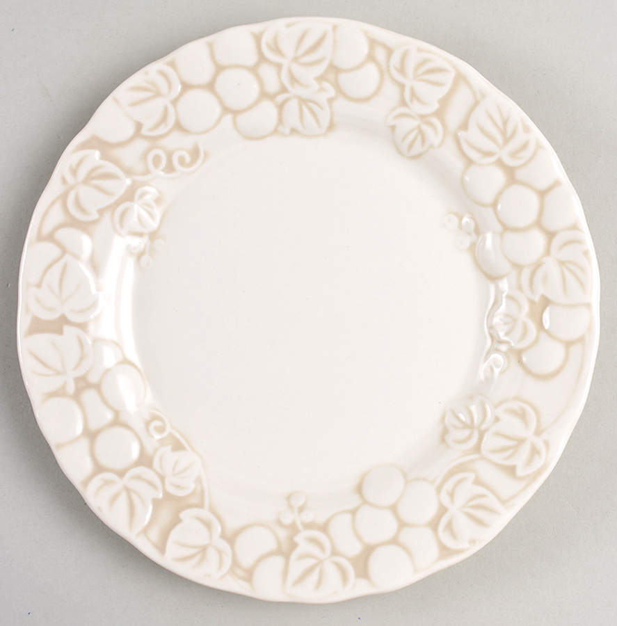 Antique Grape White Salad Plate by Metlox - Poppytrail - Vernon-1