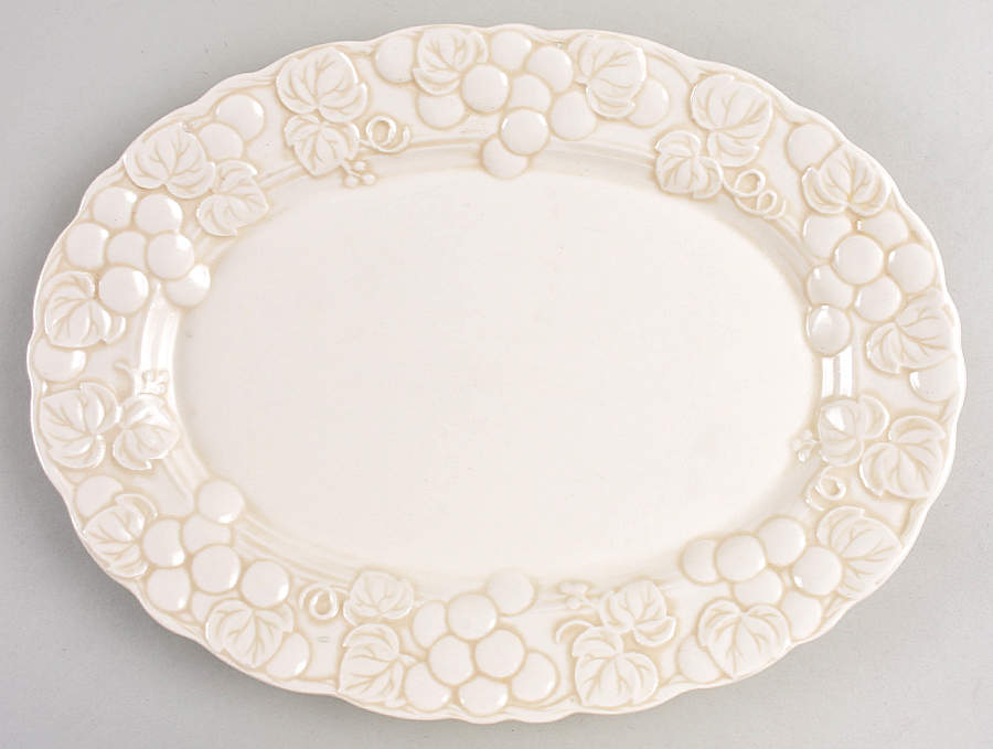 Antique Grape White 12" Oval Serving Platter by Metlox - Poppytrail - Vernon-1