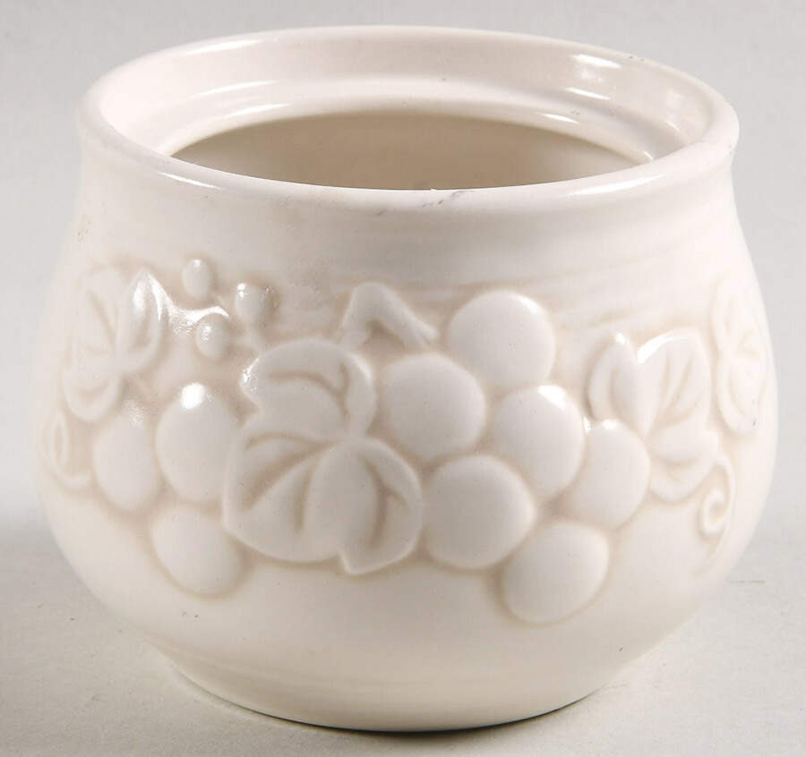 Antique Grape White Sugar Bowl No Lid by Metlox - Poppytrail - Vernon-1