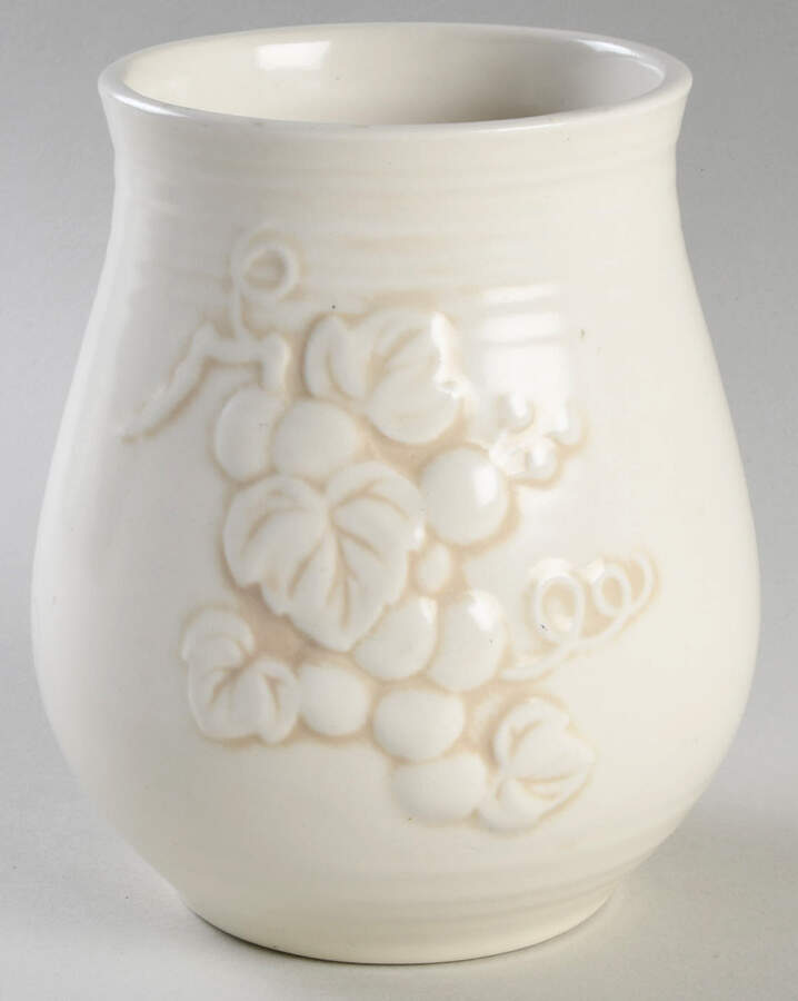 Antique Grape White Medium Canister No Lid by Metlox - Poppytrail - Vernon-1