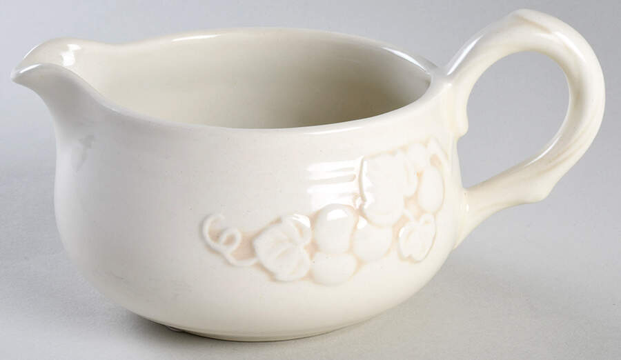 Antique Grape White Open Sauce Boat by Metlox - Poppytrail - Vernon-1