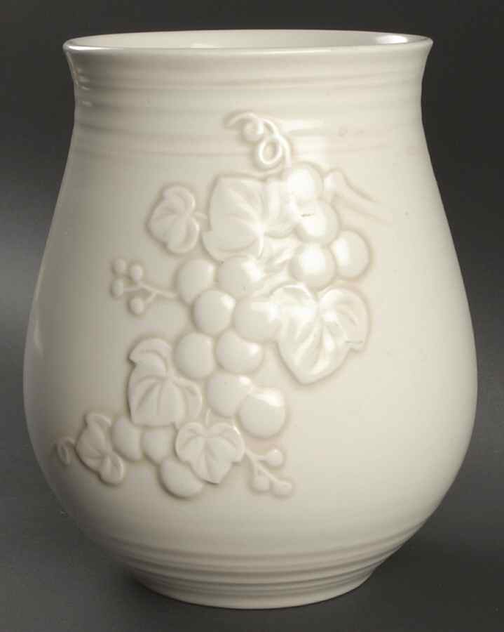 Antique Grape White Extra Large Canister No Lid by Metlox - Poppytrail - Vernon-1