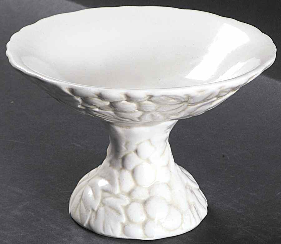 Antique Grape White Round Compote (Height X Width) by Metlox - Poppytrail - Vernon-1
