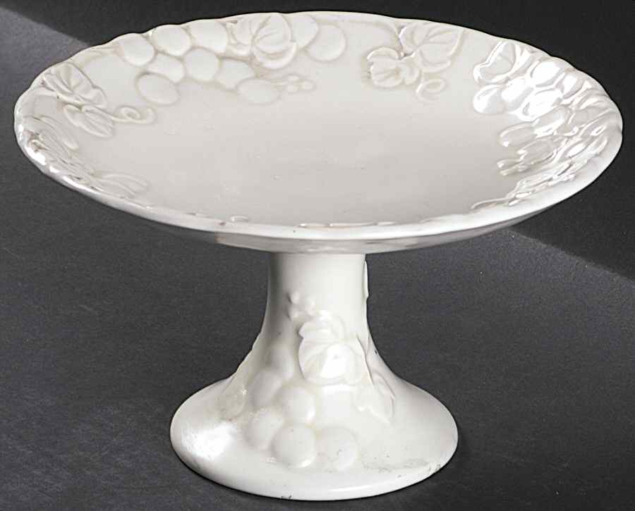 Antique Grape White Round Compote (Height X Width) by Metlox - Poppytrail - Vernon-1