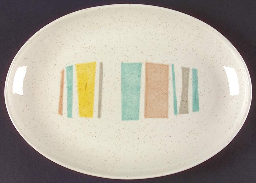 Anytime 11" Oval Serving Platter by Metlox - Poppytrail - Vernon-1