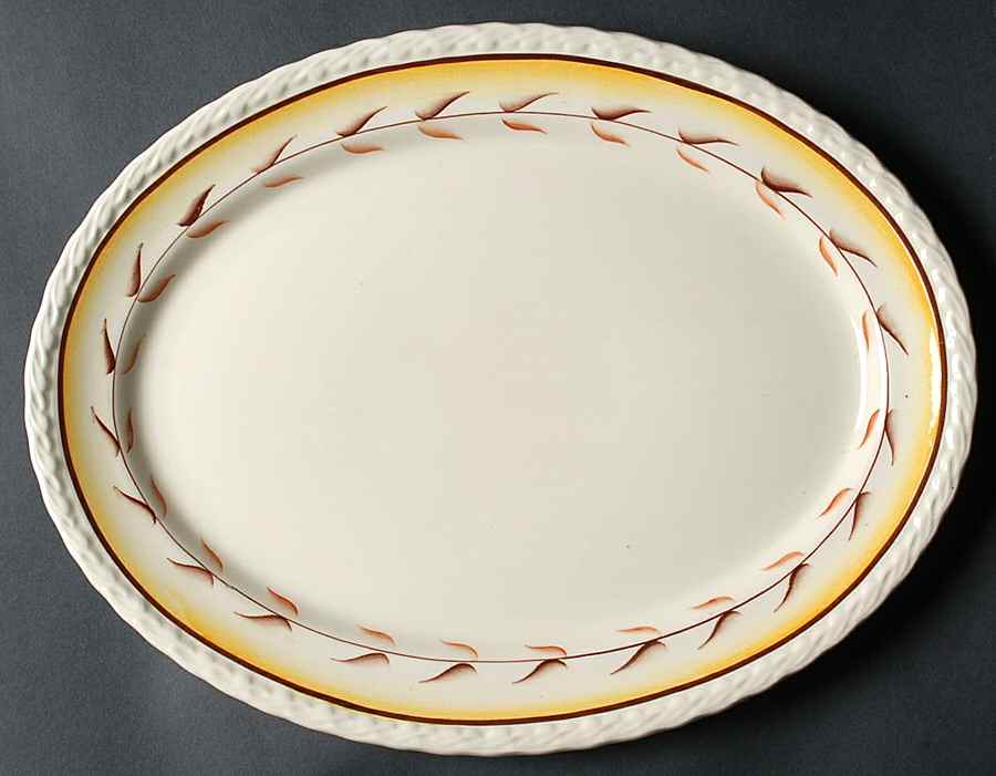 Arcadia 13" Oval Serving Platter by Metlox - Poppytrail - Vernon-1