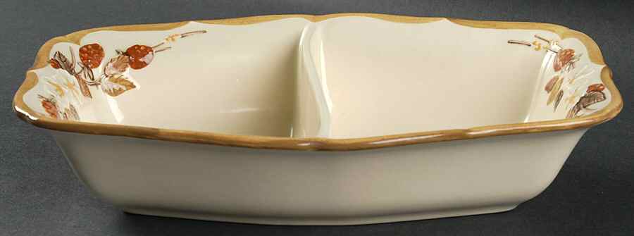Autumn Berry Rectangular Divided Vegetable Bowl by Metlox - Poppytrail - Vernon-1