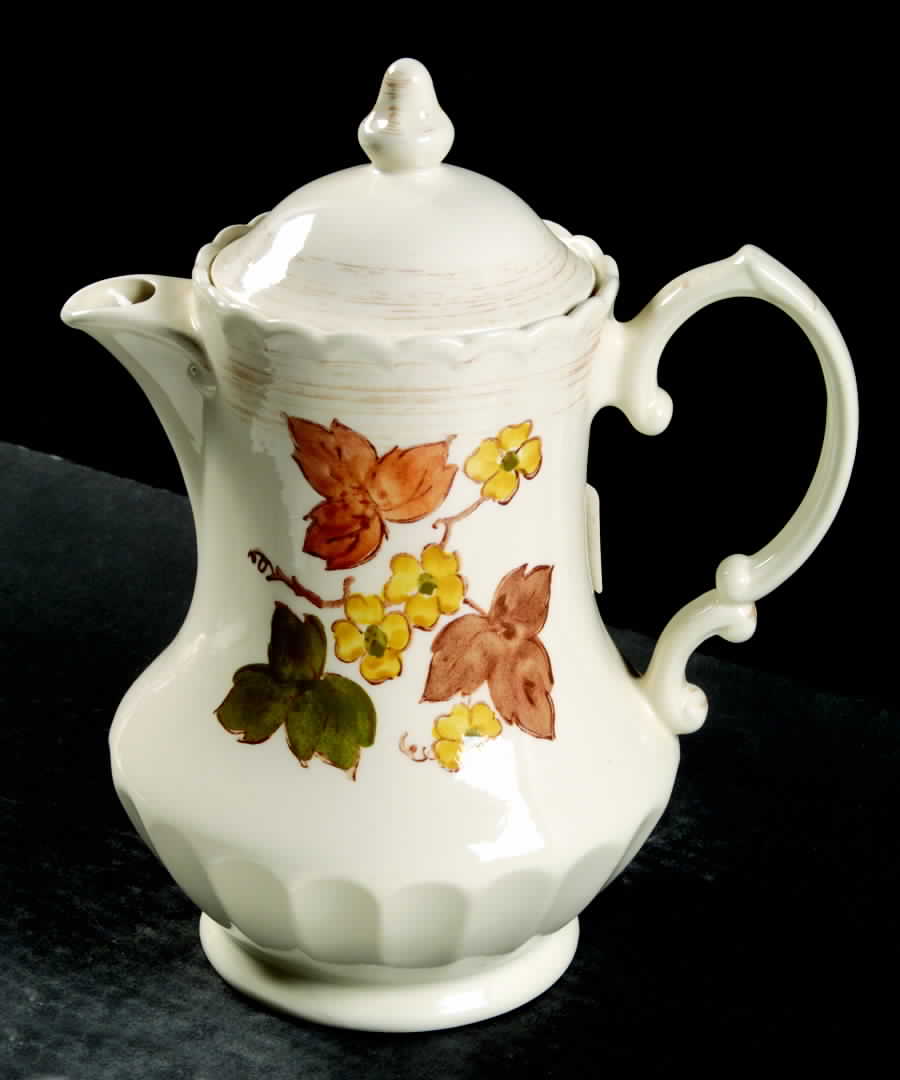 Autumn Leaves Coffee Pot & Lid by Metlox - Poppytrail - Vernon-1