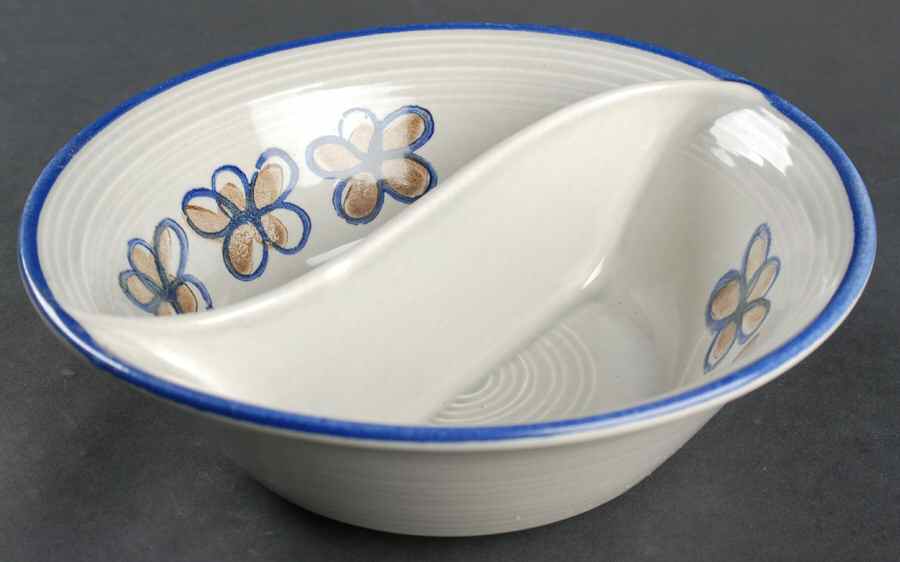 Bandero 8" Round Divided Vegetable Bowl by Metlox - Poppytrail - Vernon-1
