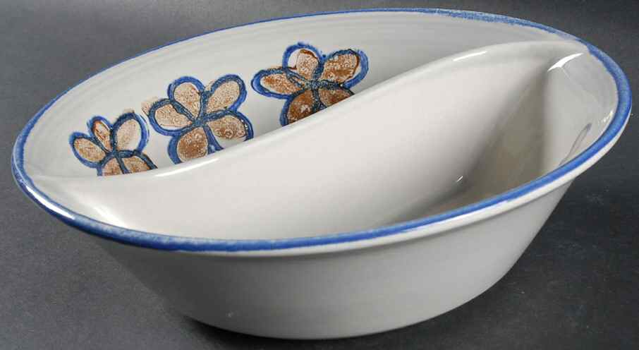Bandero 9" Round Divided Vegetable Bowl by Metlox - Poppytrail - Vernon-1
