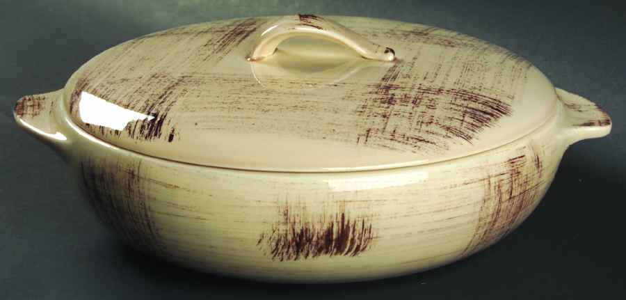 Barkwood Round Covered Vegetable by Metlox - Poppytrail - Vernon-1