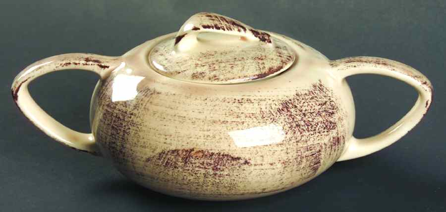 Barkwood Sugar Bowl & Lid by Metlox - Poppytrail - Vernon-1