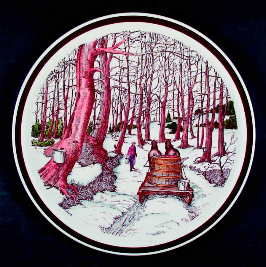 Bits of Old New England 14" Chop Plate (Round Platter) by Metlox - Poppytrail - Vernon-1