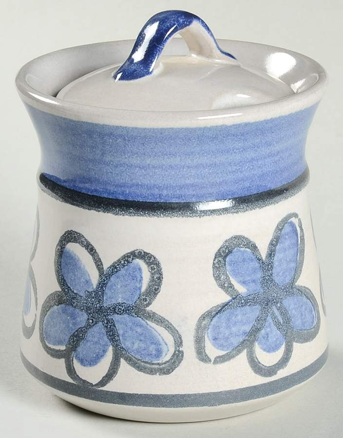 Blue Indigo Sugar Bowl & Lid by Metlox - Poppytrail - Vernon-1