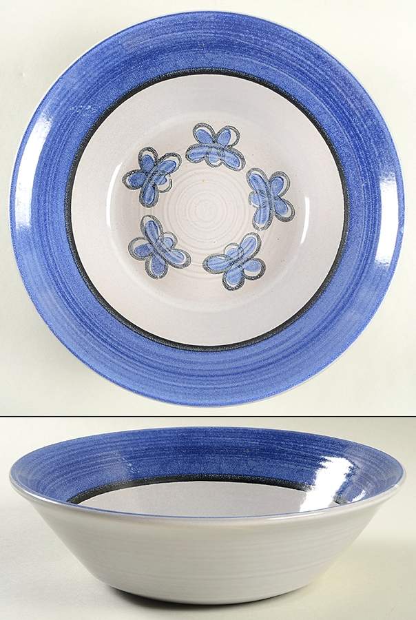 Blue Indigo 9" Round Vegetable Bowl by Metlox - Poppytrail - Vernon-1
