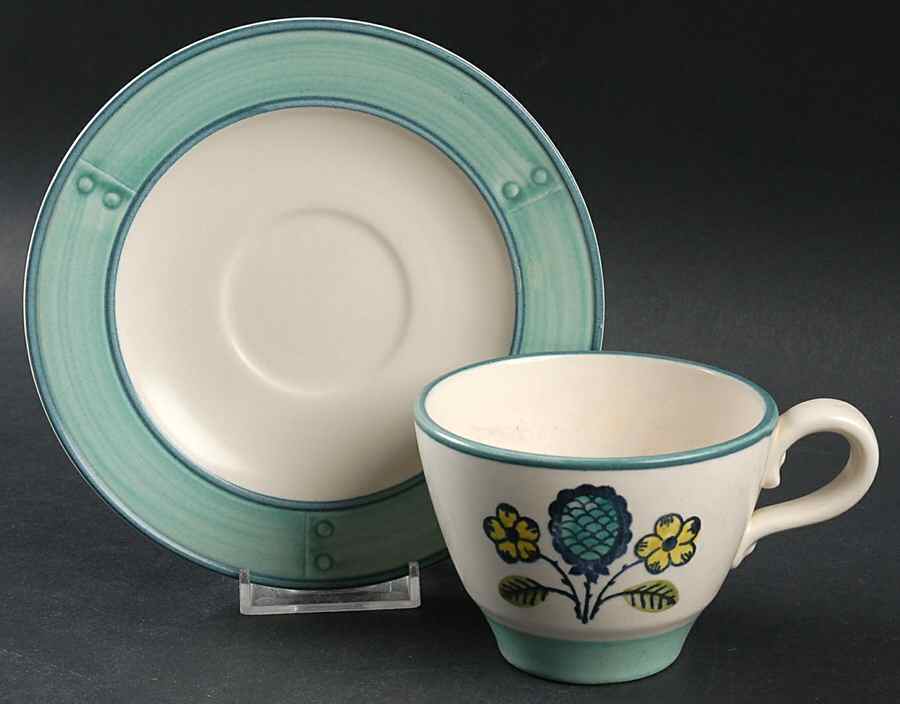 Blueberry Provincial Flat Cup & Saucer Set by Metlox - Poppytrail - Vernon-1