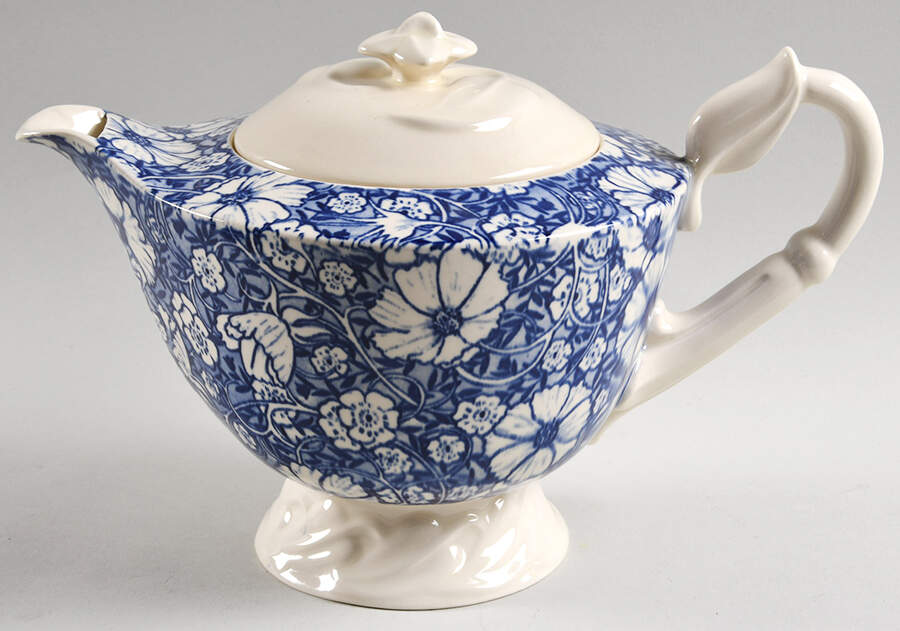 Blossom Time Blue Teapot & Lid by Metlox - Poppytrail - Vernon-1