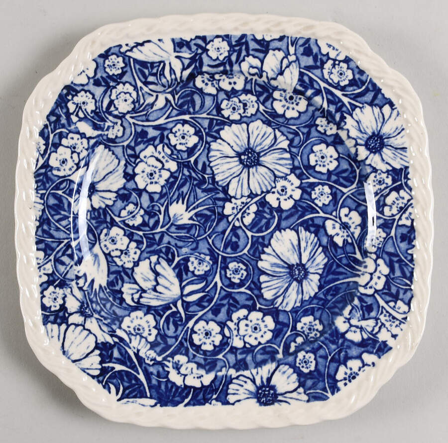 Blossom Time Blue Square Salad Plate by Metlox - Poppytrail - Vernon-1