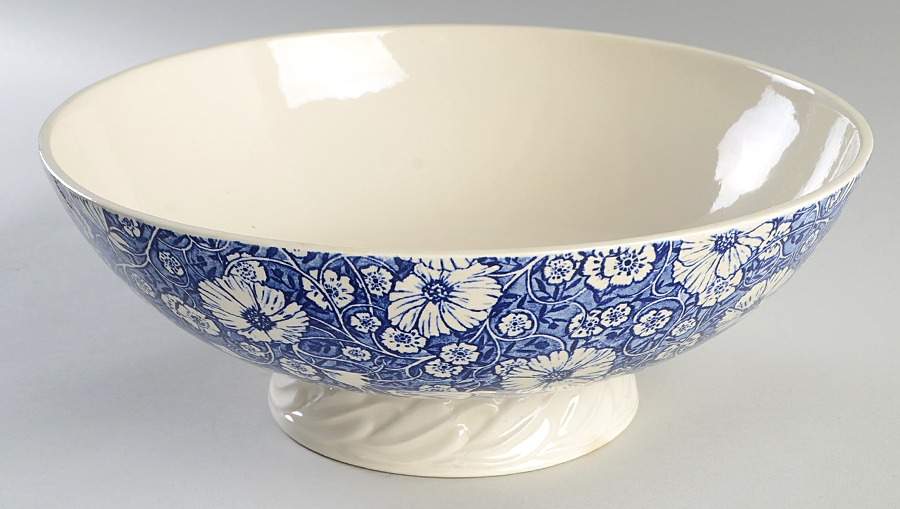 Blossom Time Blue Large Footed Salad Serving Bowl by Metlox - Poppytrail - Vernon-1