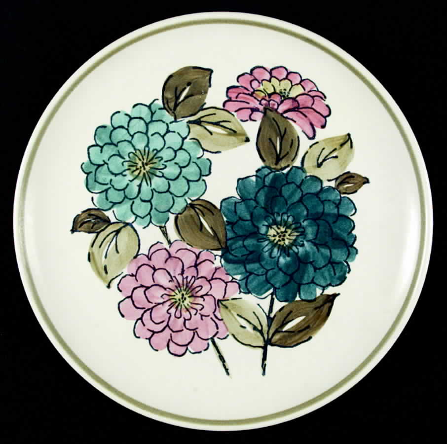 Blue Zinnias Dinner Plate by Metlox - Poppytrail - Vernon-1