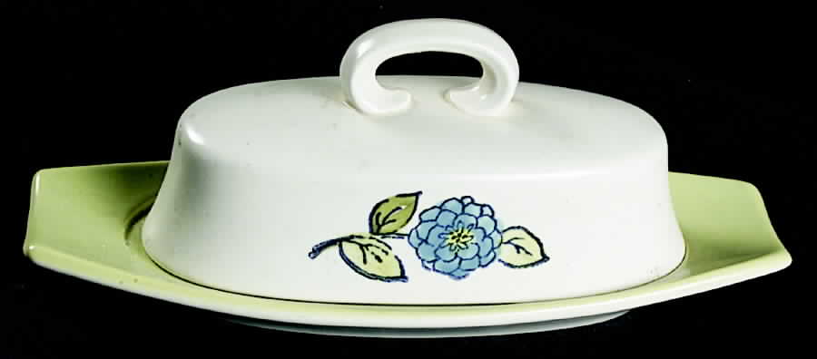 Blue Zinnias 1/4 Lb Covered Butter by Metlox - Poppytrail - Vernon-1