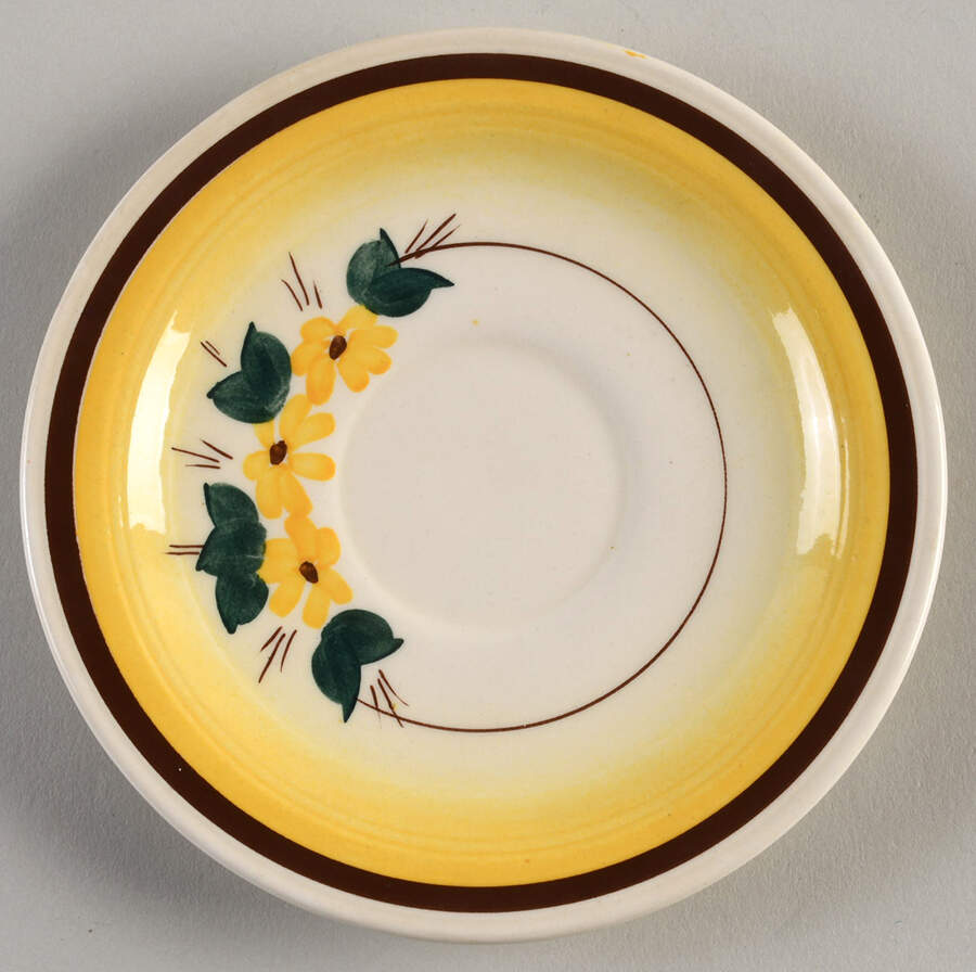 Brown Eyed Susan (Montecito Shape) Saucer for Demitasse Cup by Metlox - Poppytrail - Vernon-1