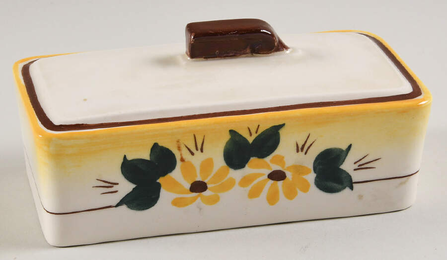 Brown Eyed Susan (Montecito Shape) Lid for 1/4 Lb Butter by Metlox - Poppytrail - Vernon-1